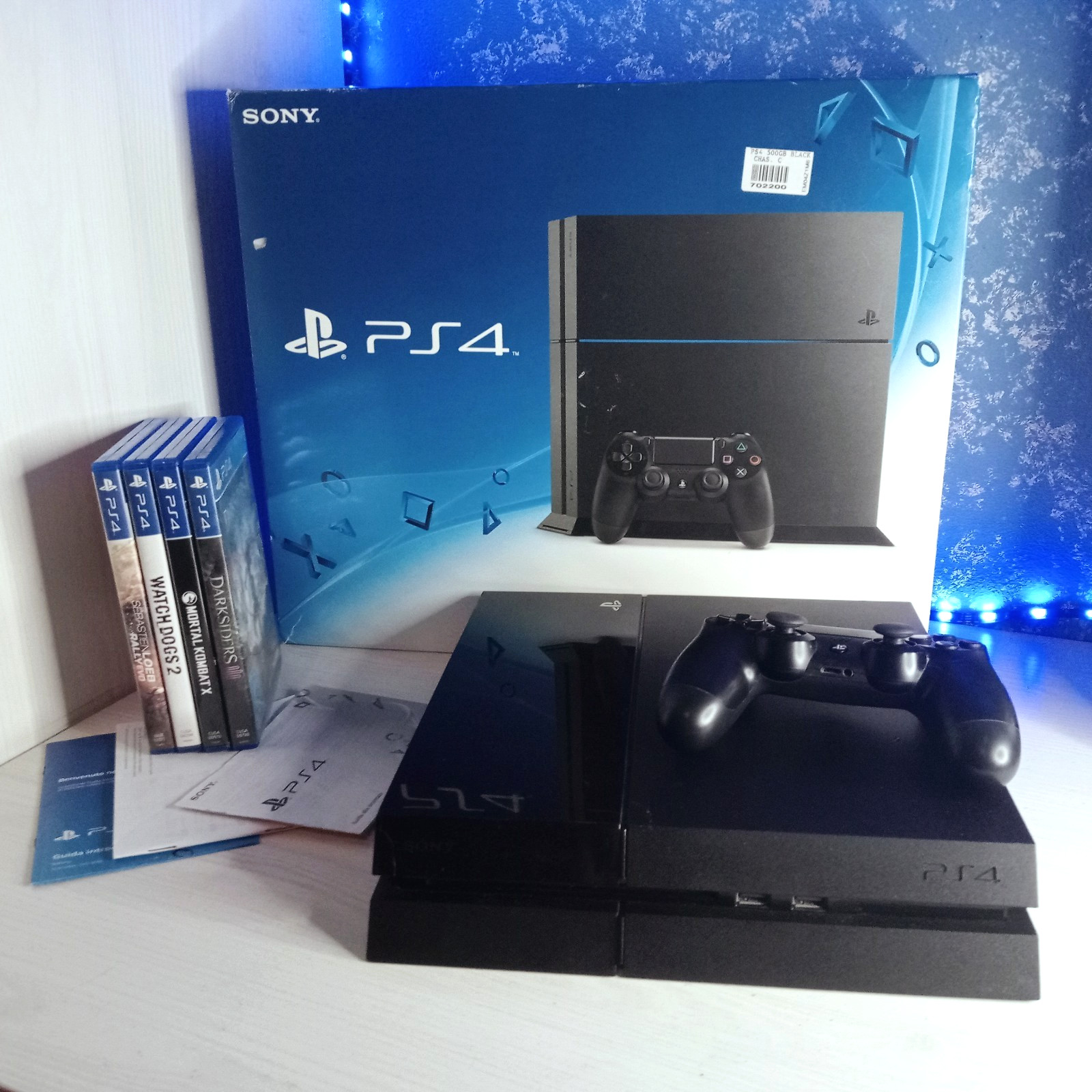 PS4 500GB Jet Black CUH-1216A C-Chassis | CIB Scatola Originale OVP + 4 GIOCHI