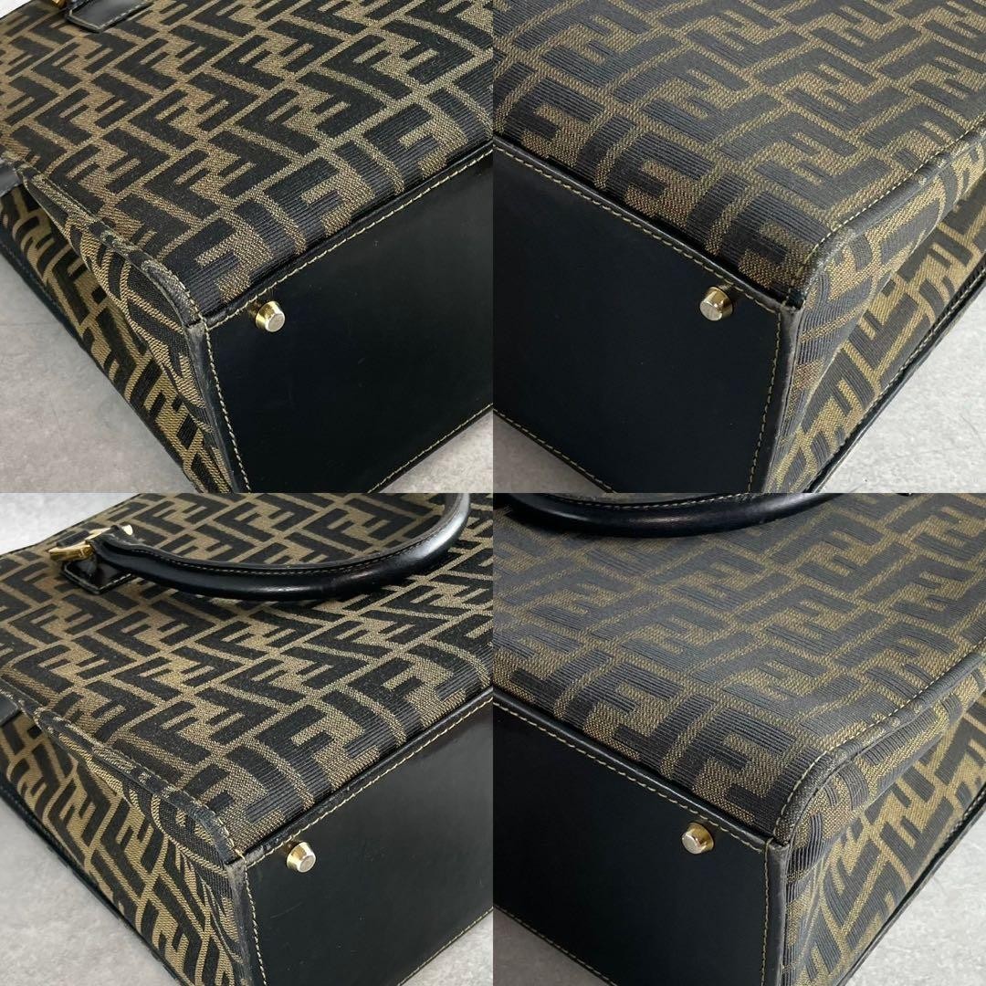 FENDI Zucca Tote Bag Handbag 15095 Canvas Beige Black Women From Japan thumbnail 17