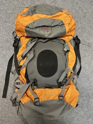 Osprey Aether 60 Backpack Orange Gray Internal Frame Hiking Pack Nylon