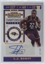 2019 Panini Contenders Rookie Championship Ticket 12/49 LJ Scott #177 Auto pe8