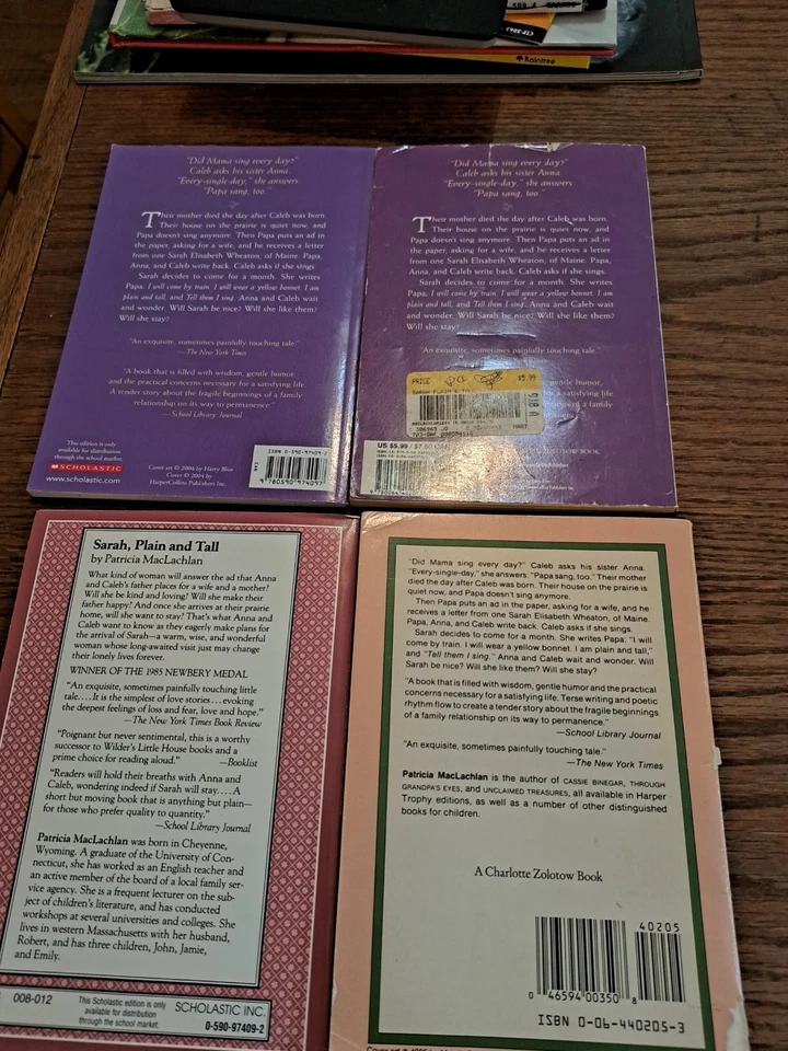 Lot of 4 books SARAH PLAIN and TALL MacLachlan GUIDED READING classroom set - Image 2 of 3