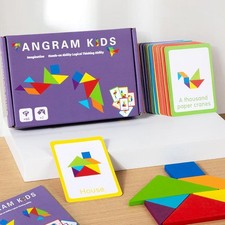 Rompecabezas de madera Tangram Montessori forma