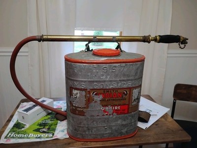 Authentic 1957 DB And Sons Indian Fire Extinguisher. Original Everything.