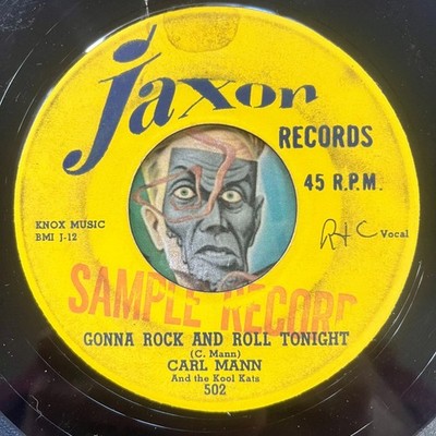 HEAR Carl Mann 45 Gonna Rock & Roll Tonight / Rockin JAXON 502 rockabilly promo