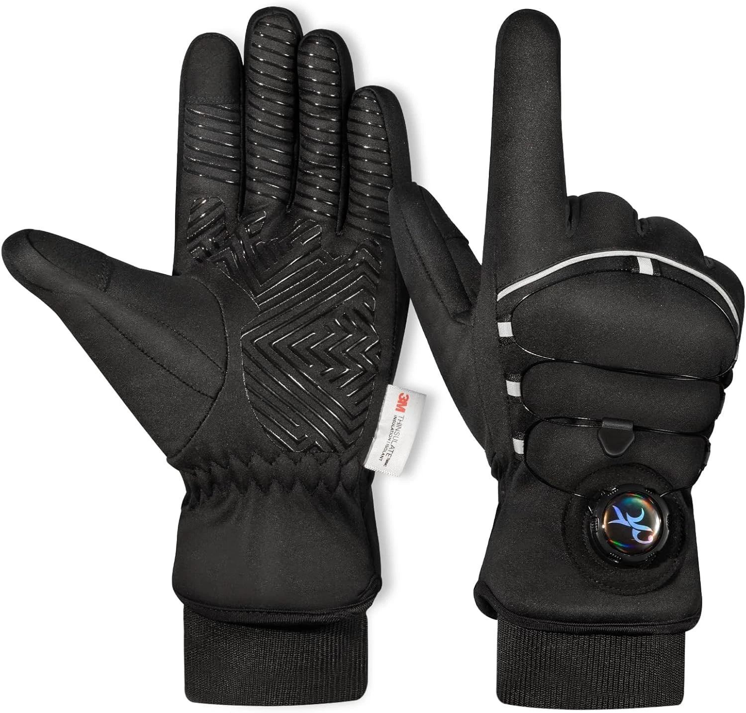 3M Thinsulate Winter Gloves Bike Cycling Gloves- Men & Women, -10°F XL, Black