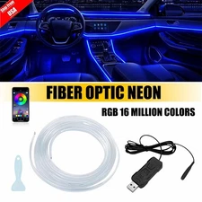 5m 16.5ft USB Car RGB Interior Ambient LED Strip Light APP Music Atmosphere Lamp