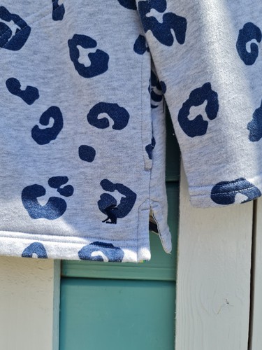 Joules Sweatshirt Uk 14 Pip Zip Top Jumper Leopard Bee Cotton Grey Pockets Blue - Picture 3 of 14