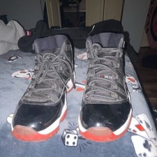 Jordan Air Jordan 11 Retro Bred High Top Basketball Sneakers Black Red White