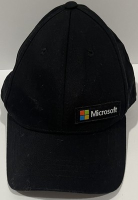 Microsoft Logo Baseball Cap Hat Black Adjustable Snapback Tech Employee Swag