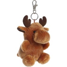 Aurora World Plush - Palm Pals - CINNAMON MOOSE [Clip-On - 4 inch] - Stuffed Toy