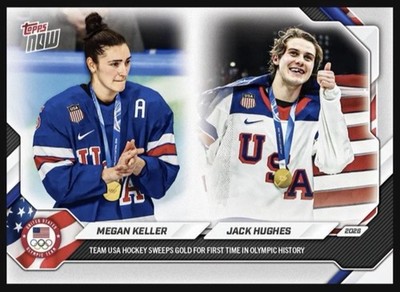 Topps Now 2026 Olympics #19 Jack Hughes/Megan Keller USA Hockey Gold  IN HAND!!
