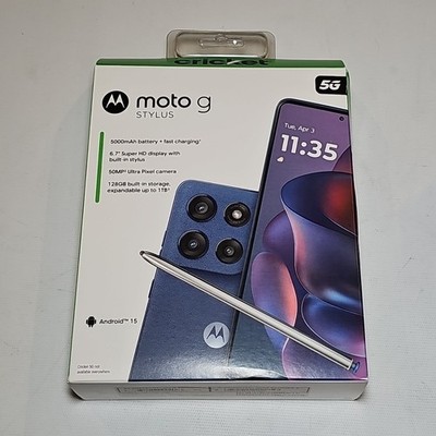 Cricket Wireless Motorola Moto G Stylus 2025 128GB Prepaid Phone, Locked NEW