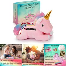 Make Your Own Unicorn Pillow Kit Arts Crafts Girls Ages 3-10 DIY Birthday Gift