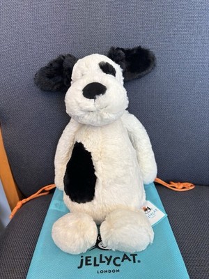 Bashful Rufferty schwarz und creme Welpe Jellycat neu mit Etikett alle Codes auf Fotos neu