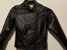 LJYH Kid's Unisex Faux Black Leather Jacket