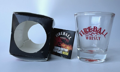 Fireball Cinnamon Whiskey Shot Glass - Flames Limited Edition Unleash the Dragon