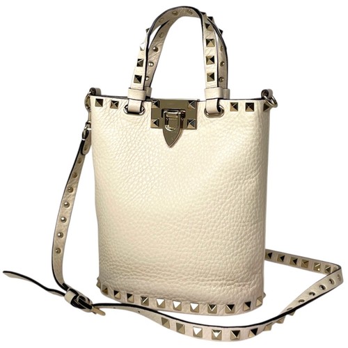 Valentino Garavani Hand Bag Rock studs 2WAY leather White Women