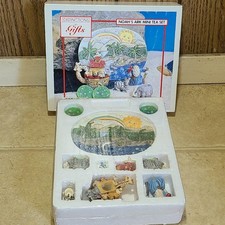 Vintage Noah's Ark Items Mini Tea Set and 1" Figurine New NIB