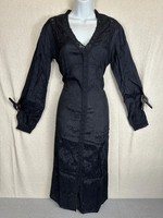 Superdry Womens Midi Dress Size S 10 Black Lace Trim Long Sleeve V Neck NWT