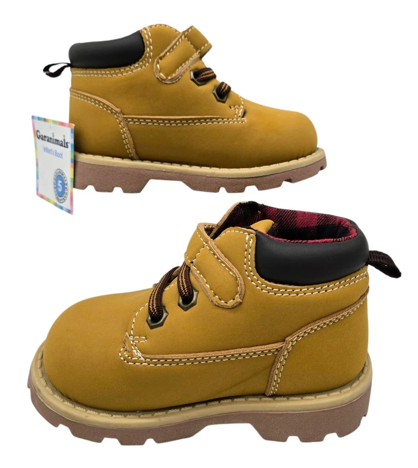 Garanimals Little Boys Toddler Hiking Work Boot Strap Tan Wheat SIze 5 - Image 3 of 4