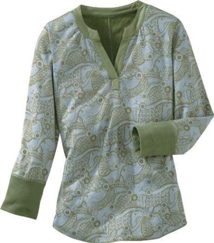 T-shirt donna The North Face Nebesna Valley collo spacco manica 3/4 taglia S VERDE nuova - Foto 2 di 4