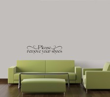 PLEASE REMOVE YOUR SHOES VINYL WALL LETTERING QUOTE DECAL HOME DECAL STICKER