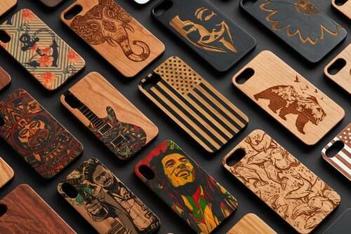 Wolf Face Wood Phone Case For iPhone 15/14/13/12 Pro/Max/Mini/Plus S21/22/23 L - Picture 5 of 9