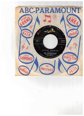 The Impressions SOUL 45 (ABC PAR 10241) Gypsy Woman/As Long As You Love Me VG+