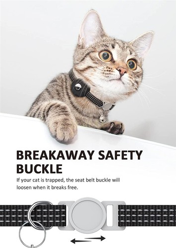 For Apple AirTag Cat Dog Collar Reflective Cat Collar Case Air Tag GPS Anti-lost - Picture 10 of 26