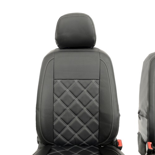 VW CADDY SEAT COVERS (ALL YEARS) FRONT LEATHERETTE TAILORED MAXI LIFE HEAVY DUTY - Picture 3 of 48
