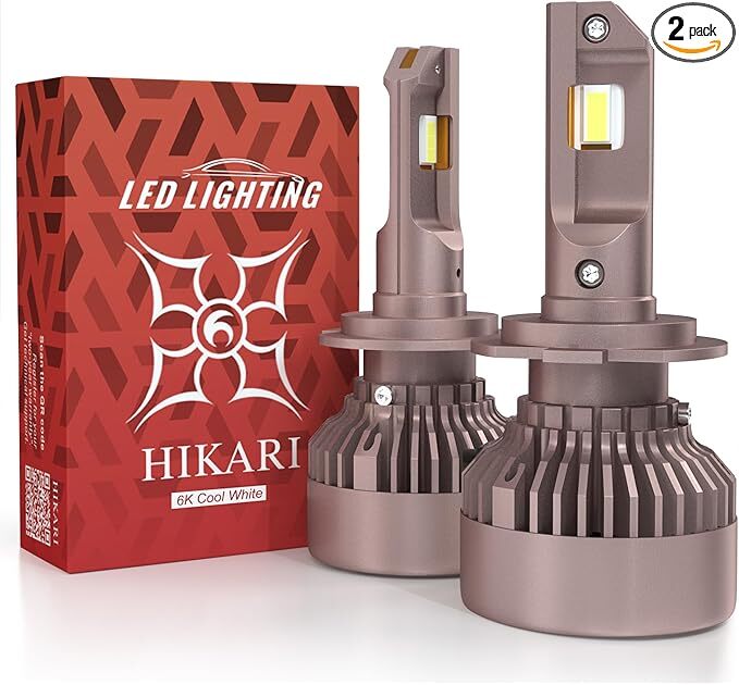 Hikari Future H7 LED Fog Light Bulbs 65W 50000LM 6000K Cool White Pair Titanova