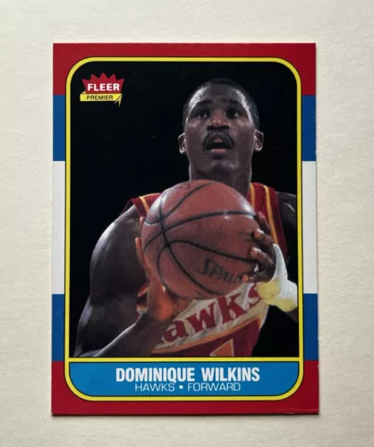 1986 Fleer Dominique Wilkins #121 RC Atlanta Hawks Rookie HOF