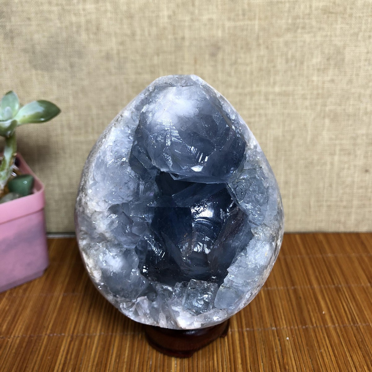 2.4LB Natural Raw Blue Celestite Crystal Quartz Cluster Geode