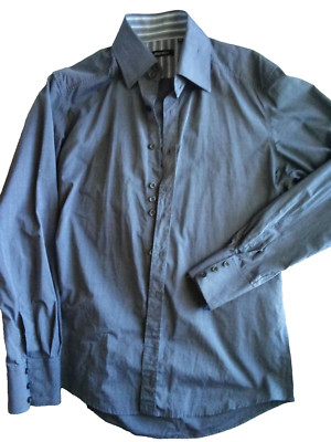 Antony Morato 2-Button Collar Italian-Style Slim Fit Stretch Dress Shirt, 16, 35