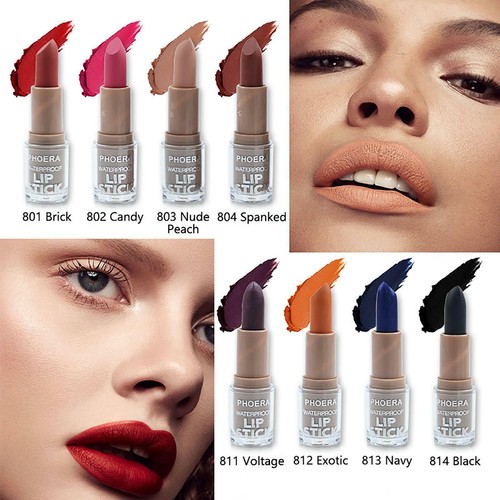Lápiz labial mate antiadherente PHOERA color larga duración impermeable hidratante Reino Unido - Imagen 4 de 26