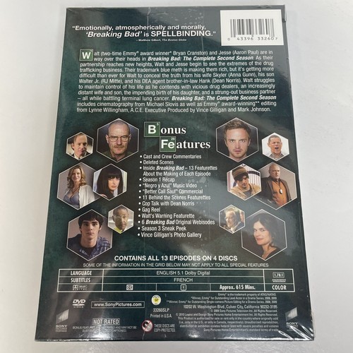 Breaking Bad: The Complete Second Season (DVD) Four Disc Set - New, Sealed - Picture 2 of 4