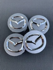 MAZDA 4X GRAY 56mm/2.20in Wheel Center Caps Mazda 3/5/6, Miata, RX 8, CX3/5/7/9