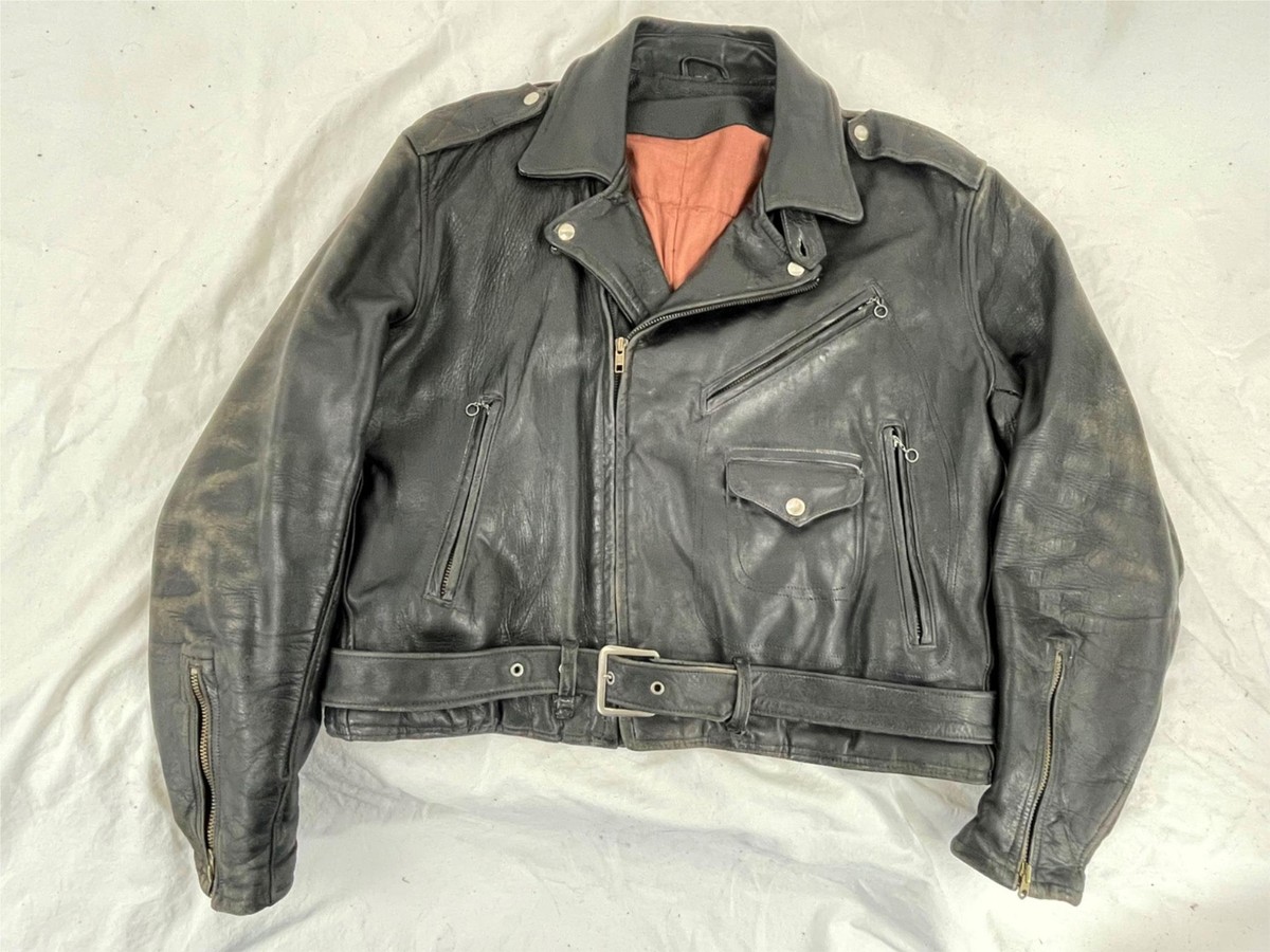 VTG 40S 50S MENS L KURLAND STAR CHIN STRAP HORSEHIDE LEATHER