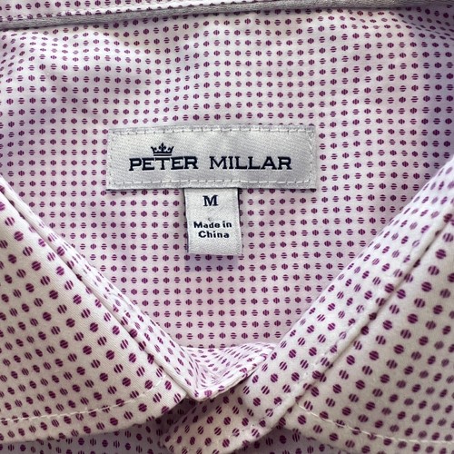 Peter Millar | Men's Short Sleeve Pink Purple Polka Dot Button Down Shirt Size M - Picture 2 of 7