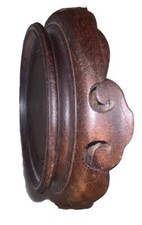VTG Rosewood Carved Wood Display Stand 4 Figurine 5.5  Diam 1.5  T Vase Base 3 7/8