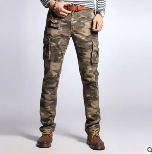 Herren Cargo Militär Hose Arbeiterhose Baumwolle Freizeit Slim Fit Tasche Skinny - Bild 12 von 47