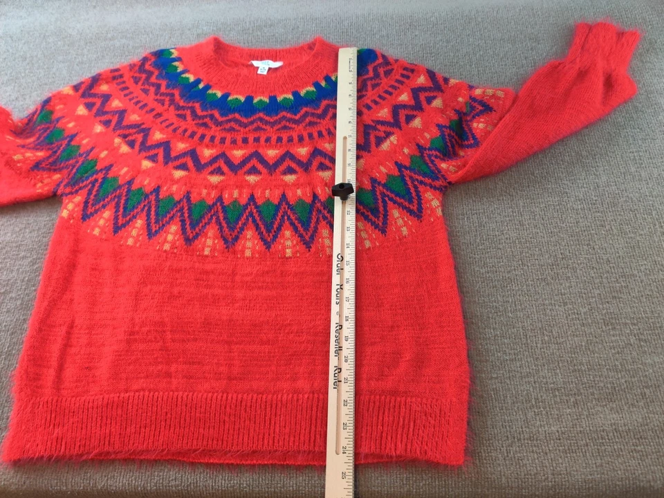 Time & Tru Red Rover Combo Fair Isle Acogedor Suéter M 8-10 Festivo Navidad Foto 3 de 4