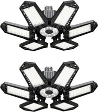 2Pack LED Garage Lights 100W 10000lm Deformable Garage Ceiling Light Shop Light