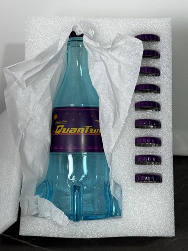 Genuine Authentic Bethesda Fallout Nuka Cola Quantum Glass Bottle & Caps Display - Picture 2 of 12