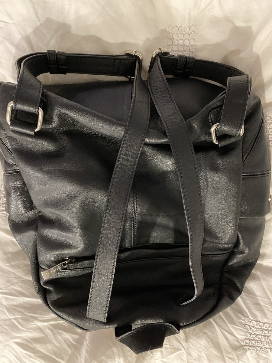 Sorel Black 100% Leather Backpack | eBay display picture 2