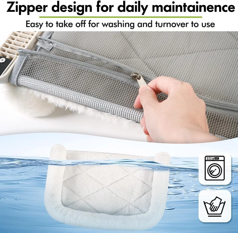 Cat Window Perch with Bolster, Adjustable Hammock Seat for Large Cats - Image 3 of 4