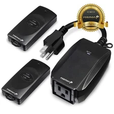 Waterproof Outdoor Outlet Power Switch Plug In with 2x Wireless Remote Control