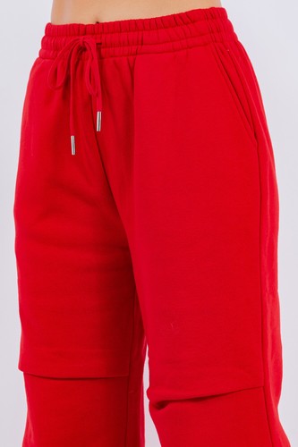 American Bazi Women's High Waist Baggy Wide Fit Fleece Sweat Pants RJJ20766EY - Picture 16 of 16