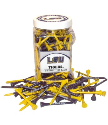 Team Golf NCAA LSU Tigers Yellow Purple Golf Tees 175 jar 2 3/4 inch NEW