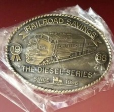 1988 Railroad Belt Buckle Savings The Diesel Series Railroad NOS